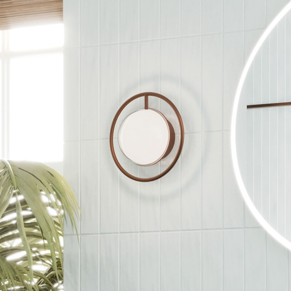 Lifestyle image of Crosswater Tranquil Brushed Bronze Halo Light